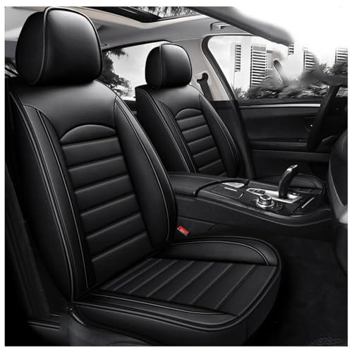 AYBEN Auto Sitzbezüge Sets Für SEAT Ibiza FR 2010-2018 2019, PU Leder Autositzbezüge | Wasserdicht Atmungsaktiv Schonbezüge Autositz | 5 Sitze,A/Black