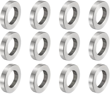 QUARKZMAN 12pcs M12 Separadores de Acero Inoxidable 304, Espaciadores Redondos de Metal Espaciadores Metálicos de Acero Inoxidable para M12 Tornillo Pernos, 12x20x4mm (ID*OD*Esp.)