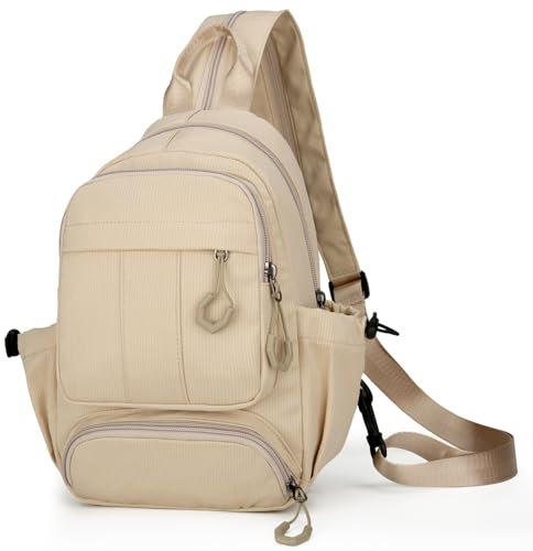 Travistar Rucksack Damen Klein Brusttasche Herren 2 in 1 Sling Rucksack Cord Umhängetasche Mini Cityrucksack Modern Schultertasche Handtasche Diebstahlsichere Crossbody Bag für Arbeit Reisen