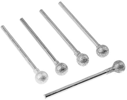 JNHGSHUAISDF Bohrer Professionelle Bits for Nagelschneider, 5 Stück, 2,35 mm Schaft, Diamant-Kugelpolierschleifkopf, montierte Spitzen, Schleifbit for Dremel-Rotationswerkzeuge, F Needlen