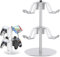 DGPCT Controller Stand Compatible with Xbox PS5 PS4 Nintendo Switch Pro, 2 Tiers Aluminum Headset Holder, Gaming Headphone and Controller Holder Organizer Rack, Universal & Stable (Silver)