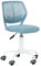 FurnitureR Esszimmer-Drehstühle, 1PC Küchenstuhl, gepolsterter Stuhl, Drehstuhl, bequemer Stuhl mit Rädern, Rückenlehne, armloser Stuhl für Esszimmer, Wohnzimmer, Morandi Curio Blau