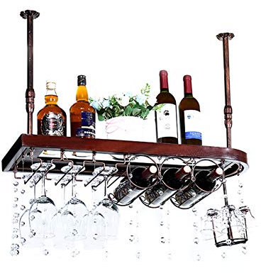 Portabottiglie da parete in legno massello con altezza regolabile per calici e portabicchieri per vetrinette per bevande