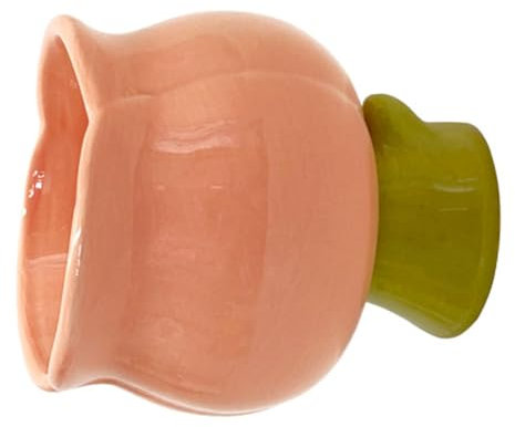 OFFSCH Taza De Helado Con Forma De Tulipán Artística Taza De Helado Con Forma De Tulipán De Cerámica Taza De Té Con Forma De Flor Taza De Café Artística Taza De Café Helado Taza De