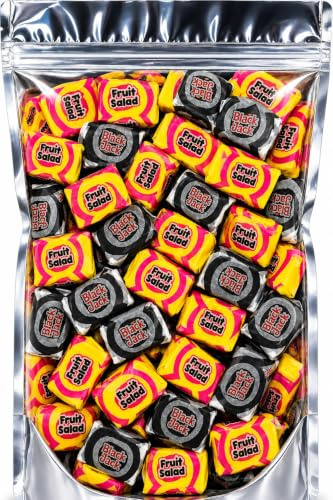 100+ Fruit Salad & Black Jacks Retro Candies Assorted Sweets-500g | Resealable Pouch Pick and mix Sweets Perfect for Weddings, Birthday, Anniversaries, Party Gifts, Birthday, Thank You Gifts