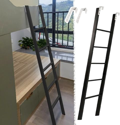 Hochbett Leiter Leiter für Etagenbetten Im Wohnmobil 116 120 125 130 135 140 150 155 160 Cm Schwarze Leiter für Das Obere Etagenbett Metallleiter für Kinder Und Erwachsene mit Haken Und Breiter Tritts