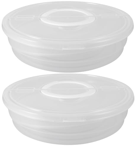 LIFKOME Food Storage Containers with Lids and Handles, 2 Pack Plastic | Stackable Design, Microwave Safe and Dishwasher Safe, for Pastry and Tortillas, Home or Restaurant Use