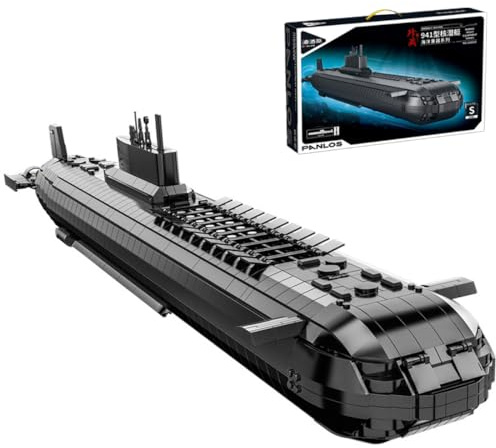FULHOLPE Technik Atom-U-Boote Bausteine Bausatz, 4474 Klemmbausteine Project 941 Shark Modellbausatz, MOC Technik Militär Nuclear Submarine Bauset Kompatibel mit Großen Marken