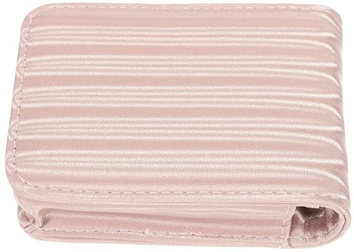 Ciieeo Porta Rossetto con Specchio Borsa Cosmetica Mini in Pelle Pu Design con Chiusura a Bottone Facile da Trasportare per Viaggi e Campeggio