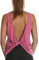 icyzone Damen Sport Tops Rückenfrei - Ärmellose Yoga Gym Oberteil Shirt Fitness Tank Top (M, Pink)