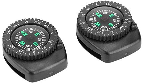 2 Stücke Handgelenk Kompass Tragbarer Uhrenarmband Gefüllter Kompass für Camping Bootfahren