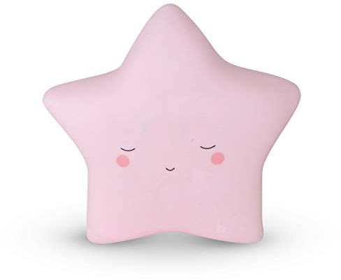 Teeny & Tiny Nachtlicht für Schlafzimmer und Kinder aus weichem Silikon, mit Batterie, Stern - 200 g Pink