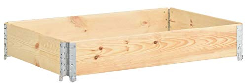Festnight Paletten-Aufsatzrahmen 80×120 cm Kiefern-Massivholz Gartenbeet Pflanzbeet Europalette Holz Klapprahmen Stapelrahmen Palettenrahmen Aufsatzrahmen Hochbeet