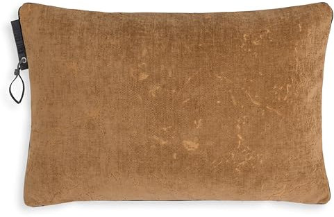 KNIT FACTORY - James Sofakissen - Industrial Vintage Look - Mit Kissenfüllung – Kunstleder Dekokissen - 60x40 – New Camel