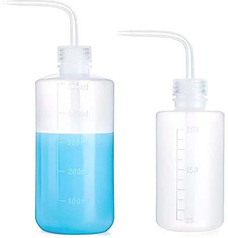 Yuelong Plastic Squeeze Bottle - 2Pcs Safety Wash Bottle 500ml&250mL Convenient Green Soap Supply Tattoo Squirt Bottles with Scale Labels for Medical Label Tattoo Supplies