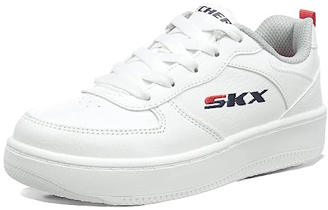 Skechers Sport Court 92 405696L-WHT, Boy Sports Shoes,Sneakers, White, 32 EU