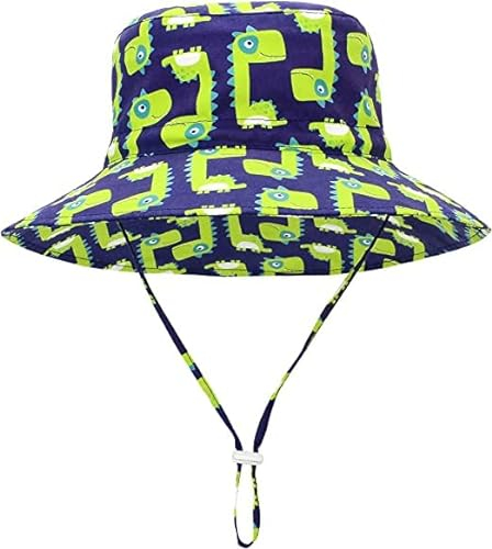 Durio Baby Sonnenhut Kinder Sonnenhüte UV Schutz Breite Krempe Fischerhut Hut Sonnenschutz Unisex Junge Mädchen Kleinkind Dinosaurier C 4-8 Jahre
