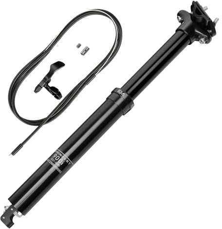 Sattelstütze in 31.6Ø mit Hub 100mm, Fahrradsattelstütze MTB Dropper Hubdrahtsteuerung Höhenverstellbares Hydraulisches Sattelrohr Fahrradsattelrohrstange Interne Führung für Mountainbike
