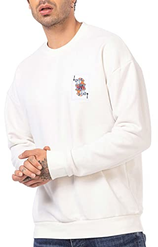 Redbridge Sweatshirt Pullover aufgestickte König Karte beige Gr XL