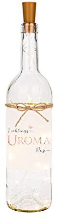 Manufaktur Liebevoll Geschenk Uroma personalisiertes Flaschenlicht - Leuchtflasche für die Uroma - Geburtstagsgeschenk und Dankeschön
