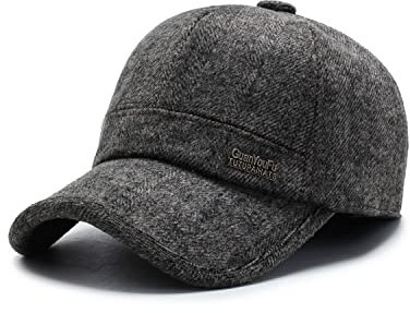 CLAPE Casquette de Baseball Homme Hiver avec Cache-Oreilles Warm Winter Cap Wool Cap Homme Casquette de Sport Réglable