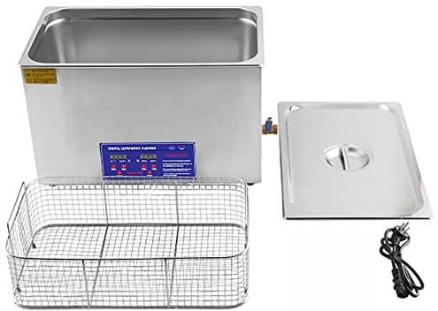 Professional Ultrasonic Cleaner with Digital Timer&Heater Total,Double-Frequency Ultrasonic Cleaner with Air Vents and Basket for Jewellery,Metal Parts and Dental Labs,30L