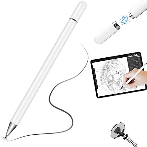 Stylus Pen, TECHGEAR Fine Tip Stylus Pen for Touch Screens High Sensitivity Universal Capacitive Disc iPad Pencil Compatible with iPad 10.2 / Mini/Pro Tablet iPhone Android Smartphone Samsung Tab