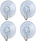 fiXte Suction Cup Hooks Clear PVC Sucker Pads 45mm Kitchen Wall Hangers Window Sucker Hook No Drill for Glass Tile Door Bathroom Shower Christmas Lights Hanging Wreath (Pack of 4)