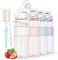 AOHAN Water Bottle with Straw, Sports 1l Brush and Sticker, Leakproof Drinks Bottle, BPA Free Clear Ideal for Running Gym School Office Outdoor Activity