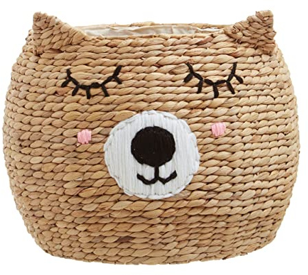 Premier Housewares Cat Shape Basket/Water Hyacinth Handwoven Basket/Lightweight And Multifunctional Basket W49 x D49 x H40cm/ Handwoven Basket/Stylish Basket