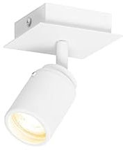Qazqa - Modern Moderner Bad I Badezimmerspot weiß quadratisch IP44 - Ducha - Stahl Quadratisch - LED geeignet GU10