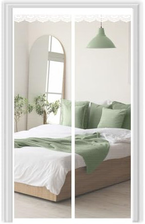 Magnetic Fly Screen Door 85x230cm White Anti Mosquito Mesh Fly Curtain, Hands Free Bug Fly Screens Net, Shuts Automatically, Mosquito Net for Bedroom/Balcony/Kitchen