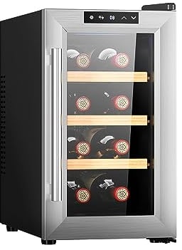 Cecotec Weinregal 8 Flaschen Bolero GrandSommelier 830 CoolWood, Thermoelektrisch, Geräuscharm und hohe Leistung, Einstellbare Temperatur: 8-18ºC, Touch-Steuerfeld, Anzeigen, Eco-friendly.