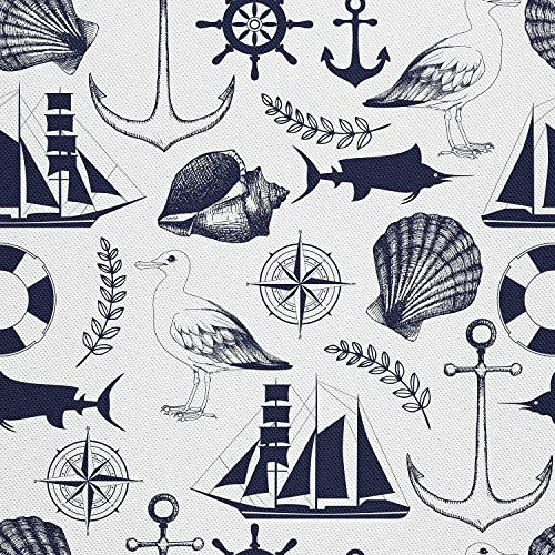 HEKO PANELS Oxford Wasserdichte Meterware Canvas-Stoff Polyester Zum Nähen Dekostoffe Wasserabweisend Blickdicht See Meer 2 Meter 155 x 200 cm