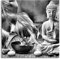 Pixxprint Glasbild, Wandbild auf Echtglas, Buddha Statue, 60x60 cm, inkl. Aufhängung und Abstandshalter