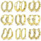 JeweBella 9Paare Gold Creolen Ohrringe für Damen Mädchen 14K Gold Vergoldet Knorpel Huggie Creolen Ohrringe Zirkonia Twist Stern Herz Creolen Ohrringe Hypoallergen Kleine Creolen Gold Ohrringe Set