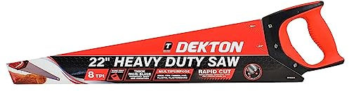 22 Hand Saw Heavy Duty Wood Carpentry 8 TPI Sharp Hardpoint Soft Grip Handle