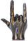 LCCCK Schwarz-goldenes Rock-and-Roll-Handschild, Schreibtischstatue, I Love You, für Paare, Schlafzimmer, Dekoration, schwarz-goldene Handgeste, Skulptur, Friedenszeichen, Dekoration, für Kokette,