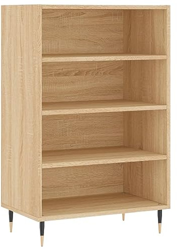 vidaXL Highboard, Sideboard mit viel Stauraum, Kommode Wohnzimmerschrank mit Metallfüßen, Schrank Anrichte Beistellschrank, Sonoma-Eiche Holzwerkstoff