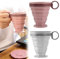 2 PCS Silicone Foldable Cup 220ml FDA & BPA Free Portable Coffee Mug with Lids Collapsible Cup For Water Coffee Tea Reusable Portable Folding Travel Mugs For Camping Hiking Picnic Self Driving