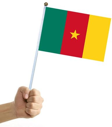 Flagge 10Pcs Kamerun Flagge Dekoration Nationalflagge Hand Waved Flag Football Decoration Party Dekoration Football Flag Holiday Decoration Gift