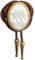 Himongoo Bolo-Krawatte aus natürlichem Edelstein, braunes Leder, Hochzeitskrawatte für Männer und Frauen, Western-Stil, Goldenes Perlmutt, M
