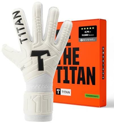 T1TAN Classic 1.0 White-Out (FP) - Torwarthandschuhe - mit Fingerschutz - Fußballhandschuhe für Torhüter - Größe 10