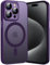 KPPIT Magnetic Case for iPhone 15 Pro Max 6.7-inch Compatible with MagSafe,Translucent Matte Back Camera Lens Full Protect Slim Shockproof Phone Cover(Deep Purple)