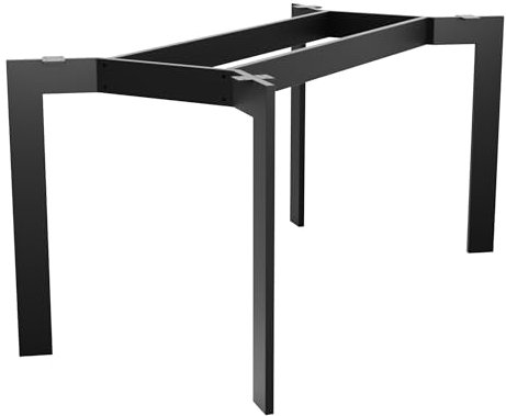 MetaloPro Tischbeine Metall, Schwerlast Stahl Schreibtisch Beine, Tischkufen Schwarz und Schrauben, Bodenschoner, Trapez Tischgestell für Moderne Couchtisch, Esstisch, Wohnzimmertisch – 190x70x72 cm