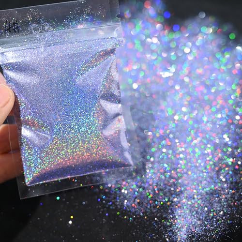 10g Laser Brillant Holo graph ique Poudre À Ongles; Lâche Fine Glitter Gel Polnisch En Vrac Zubehör