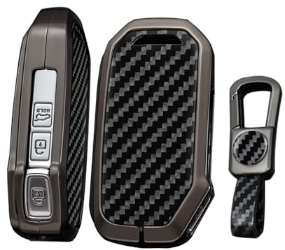 KUNIO Keyless Schlüsselhülle Passt für KIA Soul NQ5 NIRO xceed Sportage GT line Passt für kia Proceed gt Schutz Metall Schlüsseletui Schlüsselcover Schlüsselanhänger 3/4 Tasten Schwarz