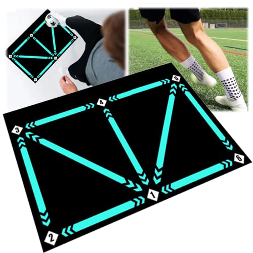BLOOOK Fussball Matte (90x60cm) - Fußballmatte Innen für Zuhause,Solo Fußball Trainer Fußballtrainingshilfe,Fußball Sachen/Fußballzubehör für Fußball/Soccer Accessories,Equipment (Matte)
