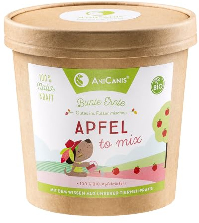 AniCanis Bio Apfelwürfel für Hunde - Vitamine & Mineralien - 175g | reich an Ballaststoffen & Pektin, Verdauung, Barf-Topping, Rohkost-Qualität, ohne Zusatzstoffe
