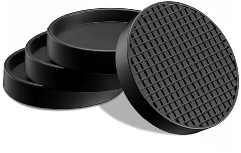 Delux Furniture Gripper Pads, 2.5 Non Slip Furniture Cups for All Type Floors, Silicone Furniture Coaster Heavy Duty Rubber, Prevent Scratches & Damage Hardwood Floor Sofa Protectors, 4 Pcs Black